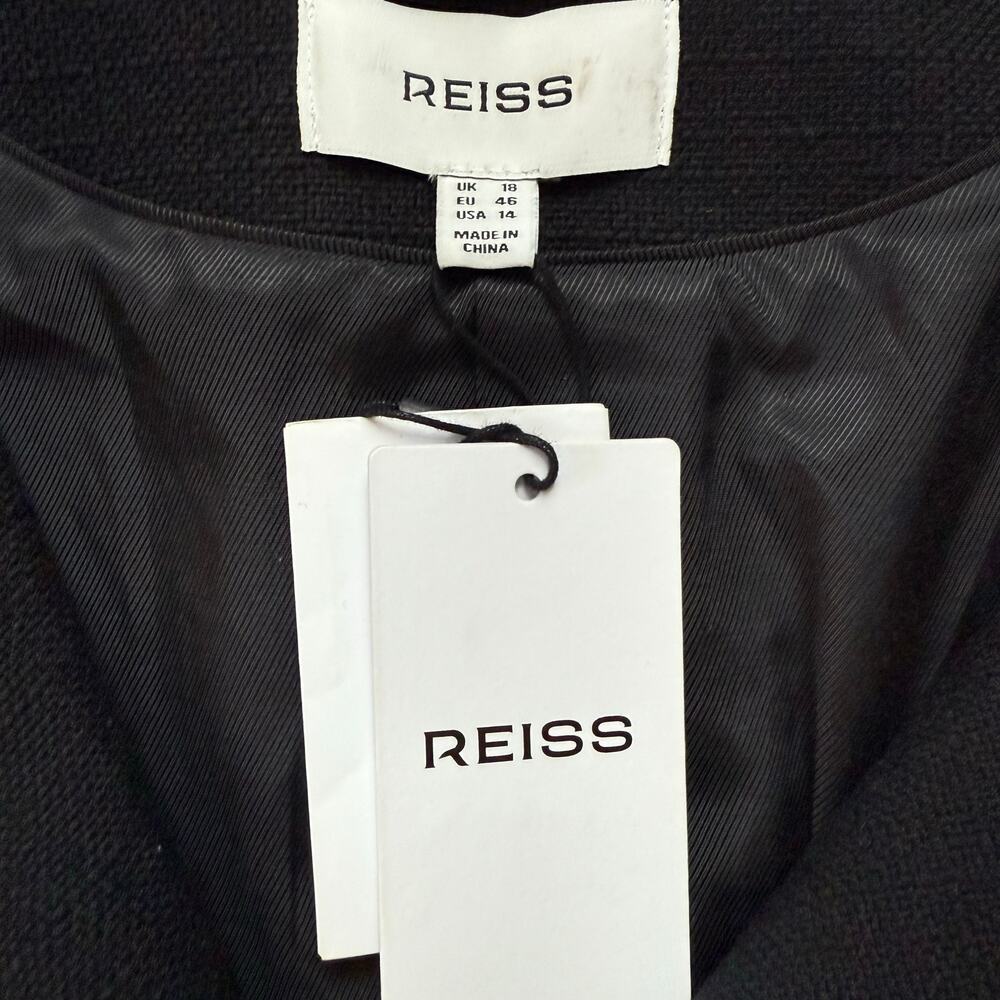 REISS Nola Cropped Wool Jacket - Black - Picture 10 of 10